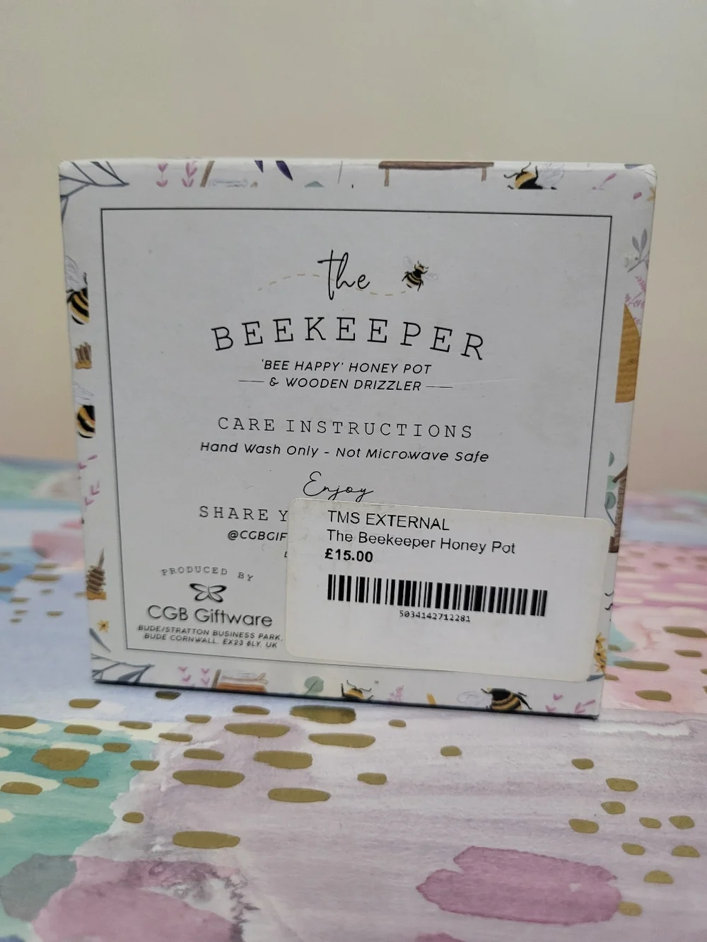 The Beekeeper 'Bee Happy' Honey Pot & Drizzler